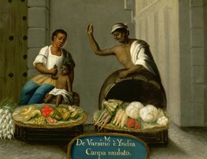 Un hombre de Varsino y su esposa indígena americana, de una serie de matrimonios mixtos en México de Mexican School